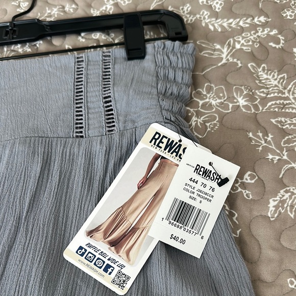 Rewash Blue Ruffle Bell Wide Leg Pants - Picture 4 of 9